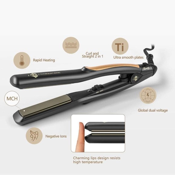 $86.99 Hair Straightener Titanium Plate 4/5 Mini Flat Iron,Perfect Travel Size - Picture 5 of 9